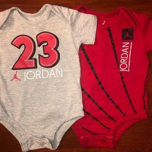 Two Jordan Onesies 3-6 Months